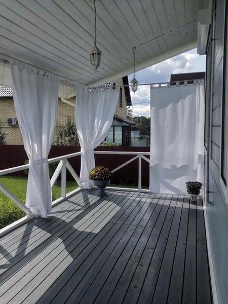 Вулична штора для альтанки та тераси водовідштовхувальна, Біла б28 фото